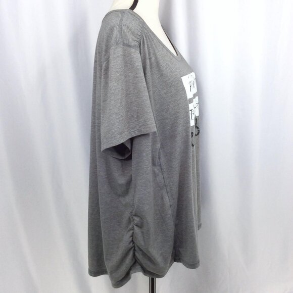 Terra & Sky Graphic Print Tee Womens Plus Size 3X 24W-26W Gray Short Sleeve - Picture 2 of 6